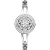 JewelryWe Orologio Aperto da Donna Fiore: Orologio al Quarzo alla Moda con Zircone Bracciale Idee Regalo per lei