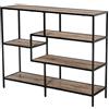 HOMCOM Scaffale Libreria Asimmetrica in Stile Industriale, in Legno e Metallo Nero, 120x32x95cm