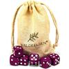 Waldfelsen 6, 12, 20, 30 o 50 dadi di alta qualità, dimensione standard 16 mm, dadi in acrilico, dadi per giochi da tavolo, 6 lati, set di accessori da gioco con sacchetto in tessuto (viola, 6 pezzi)
