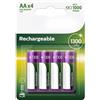Glowster Batterie ricaricabili da 1300 mAh, tecnologia Nichel-Metal Idruro (NiMH), tensione 1,2 V. Ideale per una varietà di dispositivi elettronici.