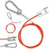 Your Day Mate Cavo di sicurezza per rimorchi, 2 pz, cavo d'acciaio da 1 metro x Ø 2,5 mm con forcella e perno sdoppiato, carico di rottura 250 kg, Rosso, per tutti i tipi di rimorchi e caravan frenati