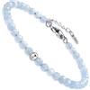 Dada Gioielli - Bracciale Argento Pietre 4mm Naturali Certificate 9 Personalità 17,5+3 cm (Azzurro Acquamarina)