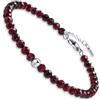 Dada Gioielli - Bracciale Argento Pietre 4mm Naturali Certificate 9 Personalità 17,5+3 cm (Rosso Granato)