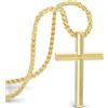 SERASAR Collana con croce da uomo pendente - 50cm Gioielli in oro Catena placcata Idea regalo per Compleanno Festa del papà Punk Rock San Valentino