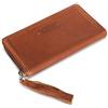 ROYALZ Vintage Portafoglio vera Pelle piatte Donna Portamoneta Grande Capiente Porta Carte Credito 12 Scomparti Bloccaggio Protezione RFID Etui Lungo, Colore:Texas marrone