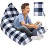 BYZESTY Copertura Pouf Porta Giocattoli Peluche, Fodera Pouf per Contenere Giochi di Peluche, Sacchi a Pelo, Poltrona per Bambini, Divanetto per Bambini