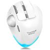 zelotes Mouse Trackball Bluetooth Wireless,Ricaricabile,4800DPI,8 Pulsanti,BT 5.0/3.0 + 2.4G,LED,Design Ergonomico,Mouse Senza Fili per PC,Laptop,Tablets,Bianco