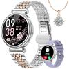 SWGOTA Smartwatch Donna con Chiamate, 1.27 Orologio Smartwatch con Fisiologia Femminile, 24H Cardiofrequenzimetro SpO2 Sonno, 120+ Sports Smart Watch Rotondo per Android iOS, Regalo Donna Argento Oro