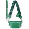 Blade Marsupio da donna in vera pelle, elegante borsa a tracolla da donna, con 2 spallacci regolabili rimovibili, tasca sul petto per donna nera, Verde-opzione-3, S