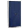Bisley Armadio a Battente Universale, 4 Ripiani zincati, 5 OH, Metallo, Corpo 505, Grigio Chiaro, Frontali Blu Oxford, 50 x 91,4 x 195 cm