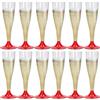 Sicignano Casalinghi Ingrosso Casalinghi Sicignano | Set 12 Calici Flute in Plastica Trasparente con Piedini Colore Rosso 10cl - Bicchieri Lavabili Ideali per Feste Brindisi Celebrazioni - Perfetti per Champagne Prosecco Cocktail