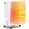 Fiqops Radiatore ad olio da 2500 W, a risparmio energetico, con 11 nervature, 3 livelli di riscaldamento, termostato elettrico, protezione da surriscaldamento, funzione di spegnimento di sicurezza,