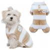 yisight Maglione Cane Taglia Piccola, yisight Maglione a Righe Cane, Vestiti per Cani Piccoli, Vestiti in Pile Cani, 4 Gambe, Vestiti Caldi perr Animali Domestici, Antivento per Esterno (Kaki strisce, L)