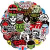 Werownsgso Set di 100 adesivi impermeabili rockband adesivi punk decalcomanie bagagli skateboard taccuino adesivi