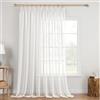 MIULEE Tende Trasparenti Tende per Interni con Nastro Arricciato 1 Pannelli per Finestre Camera da letto Soggiorno Casa Moderna 300X225 CM Bianco