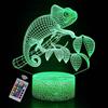 INTUPGD Chameleon Lampada 3D Luce Notturna Bambini LED Illusione Ottica Lampade, 16 Cambia Colore con Telecomando Touch, Regali di Compleanno per Ragazzi e Ragazze
