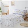 COTTON ARTean Set lenzuola bambini/giovanili Diver 90x190/200 50% cotone 50% poliestere lenzuolo+federa+angoli regolabili Grigio