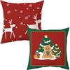 MORAINJAY 2 Pezzi Federe Cuscini Natalizi,45x45cm Copricuscini Natalizi Per Divano e Lino,Federa Natale Decorativo Inverno,Copricuscini Per Divano Salotto e Camera(A)