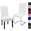 Eozakavod Coprisedie con Schienale 2PCS, Universale Fodere Coprisedie Moderno Coperture per Sedie Coprisedia Elasticizzato Lavabile Estraibile Copertura della Sedia Coprisedia per Hotel,Feste(Bianca,2PCS)-C