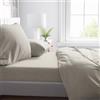 Novia: percalle tinta unita con ricamo Enrico Coveri - completo letto 2 piazze - CREMA - percalle cotone, logo ricamato