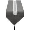 SANLEHAUSE Runner da Tavolo 40 x 250 cm Grigio Lino, Runner da Tavola con Nappe Ricamate, Semplice, Elegante e di Facile Manutenzione per Tavolo da Pranzo, Tavolino da caffè, Ristorante, Decorazione