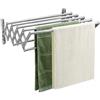 QWORK® Stendibiancheria Pieghevole da Parete, 42-80cm Stendibiancheria Estensibile, Stendibiancheria con 7 Aste, per Lavanderia, Balcone, Bagno