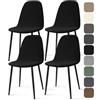 BalladHome Coprisedie con Schienale 4 Pezzi Elasticizzato Coprisedia in Spandex Fodere Coprisedia per Sala da Pranzo Lavabile Moderno Fodere per Sedia da Soggiorno Cucina Hotel (Nero, 4 Pezzi)-KC