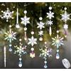 ilauke 20 Pezzi Natale Decorazione Cristallo Decorazioni Albero di Natale, Acrilico Fiocco di Neve Ghiacciolo Con Fili da Appendere Pendenti Ornamenti per Festa Decorazione Invernale Addobbi Colorato