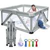 Heyo.Ja Baby Playpen pieghevole, Heyo.Ja grande cortile di gioco, Playpen per bambini e bambini, Penne da gioco per bambini e bambini con cancello, Indoor & Outdoor penna da gioco portatile (180×180cm)