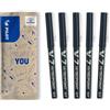 PILOT - Set di 5 V7 - Penna roller con Inchiostro liquido a punta Fine per una scrittura fluida e precisa - Asciugatura rapida, non sanguina - Nero - Punta Media (0,7 mm)