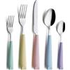 ANNOVA Flatware Set Stainless Steel Silverware/Cutlery Set With Colored Handles (20 Pieces, Mixed Pastel)