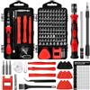 Zeawavsl Set di Cacciaviti Meccanici di Precisione 122 in 1 con Spazzolino Piccolo - Kit di Strumenti di Riparazione per Telefoni Cellulari per Smartphone, Laptop, Fotocamere, Occhiali (Red)