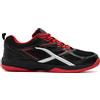 HUNDRED Xoom Scarpe da Badminton Professionali Antitraccia da Uomo | Materiale: ecopelle | Adatto per tennis indoor, squash, ping pong, basket e paddle (nero/rosso, taglia: EU 36, UK 2, US 3)