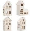 Ideen mit Herz Casette decorative in legno naturale | 4 misure | casetta decorativa con apertura | casetta luminosa | 4 pezzi