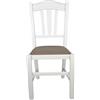 Sedam Srl Sedia Silvana, in Legno Massello, con Seduta Imbottita, Vari Colori Disponibili, 100% Made in Italy, Ordine Minimo 2 Pezzi (Laccata Bianca, Imbottita Grigio)
