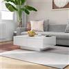 KTHLBRH Tavolino da Salotto Bianco Lucido,Tavolino da Divano,Tavolo Rettangolare,Tavlino Basso,Adatto Per Soggiorno, balcone, ufficio 90x60x31 cm in Truciolato
