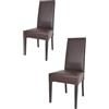 t m c s Tommychairs - Set 2 sedie imbottite modello Luisa per cucina e sala da pranzo, robusta struttura in legno di faggio wengè, seduta e schienale rivestiti in pelle artificiale color moka
