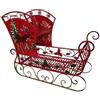 COSE DA CASA Slitta Rossa di Babbo Natale Grande in Metallo cm 120 con Agrifogli e Renne Alberi Regali Doni ai Bambini allestimenti Decorazioni Natalizi