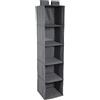 Bigso Box of Sweden Organizer armadio con 5 ampi scomparti - Organizer vestiti per il guardaroba con chiusura a strappo - Scomparti per armadi da appendere in poliestere e cartone - beige