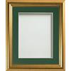 Frame Company Eldridge - Cornice portafoto in oro con supporto verde bottiglia, 10 x 8 cm, con perspex