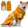 Ducomi Neon Impermeabile Cane Taglia Piccola, Media e Grande - Mantella Pioggia per Cani con Chiusura Strappo e Tasca - Cappotto con Fascia Riflettente e Cappuccio Regolabile (Orange, S)