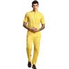 SKAVIJ Manica Corta Camicia Pantaloni Yoga Tunica Uomo (Giallo, L)