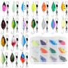 LPZMPZ 20 Pezzi Cucchiaini Pesca Spinning Trota 5g Spoon Trout Area con Scatola Trota Multicolore Cucchiaini Pesca Spoon, per Pesca alla Trota in Acqua Dolce e Salata Salmerini e Persici