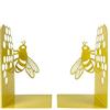 IlGruppone Set 2 Pezzi Fermalibri in Metallo AntiGraffio per Mensole Libreria Design Moderno Antiscivolo Mensola Decorazione Casa Ufficio Scrivania CD Riviste Idea Regalo Organizzatore - Api