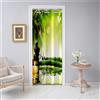 Odot Tende Oscuranti Interni con Occhielli, Tende per Porta con Stampa bambù Verde in Stile Zen 1 Pezzo Isolamento Termico Tende per Finestre Soggiorno Camera da Letto Armadio (Stile E,120x200cm)