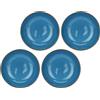 ROSE & TULIPANI MILANO Rose & Tulipani Concerto Piatto Fondo Blu Avio 21cm Set 4 Pezzi Stoneware