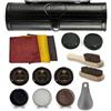 Stone and Clark Stone & Clark - Kit per lucidare scarpe e lucidatura, 12 pezzi, con cera marrone, spazzole per scarpe per lucidare, Cassa: Classic Black, Any Size