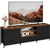 Taotigzu Mobile TV basso per TV fino a 65 pollici, con 5 cassetti, in tessuto, con struttura in acciaio, per soggiorno, camera da letto, 30 x 140 x 50 cm