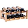 YunNasi PortaBottiglie di Vino, Portabottiglie da Tavolo in Bambù Naturale, Vintage Espositore Bottiglie Scaffale Cantinetta Portabottiglie per Cucina, Bar, Cantina.(2 livelli-8 bottiglie)