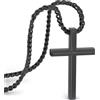 SERASAR Catena da Uomo Collana con Ciondolo in Acciaio Inossidabile - 60cm Nero Regalo per Croce Fascia di Gioielli Gesù